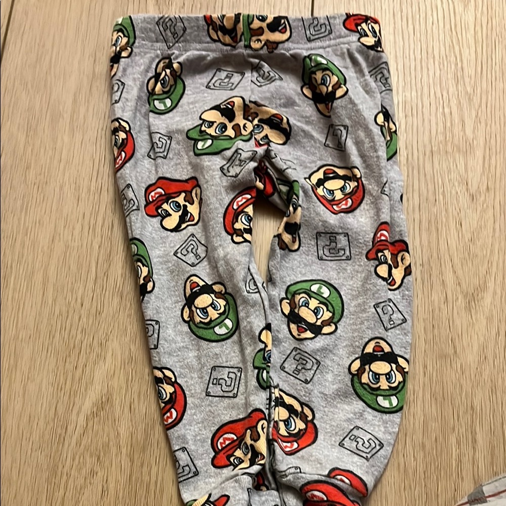 Mario Luigi Gray Cartoon Character Print Pants